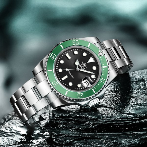 ADDIESDIVE – montre à Quartz de luxe pour hommes, montre de plongée 200M, BGW9, lunette en céramique super lumineuse, montre-bracelet d'affaires en acier inoxydable