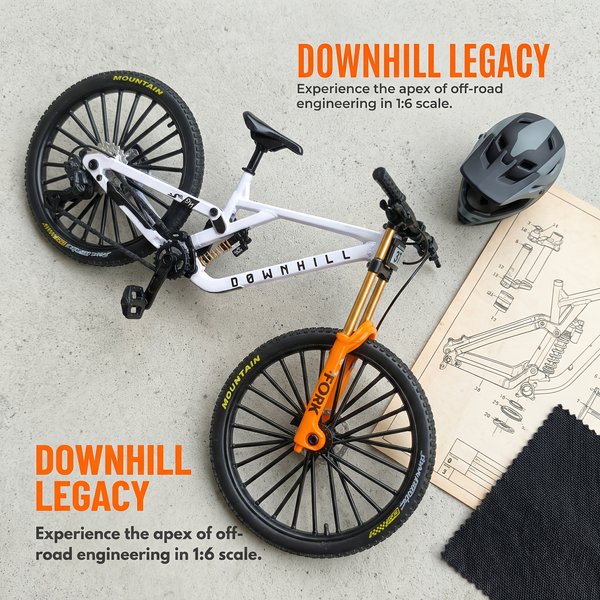 1:8 Maßstab Legierung Mountainbike Miniaturmodell mit Doppel-Stoßdämpfern, abnehmbare Desktop-Dekoration, Geschenk für Fahrrad-Enthusiasten