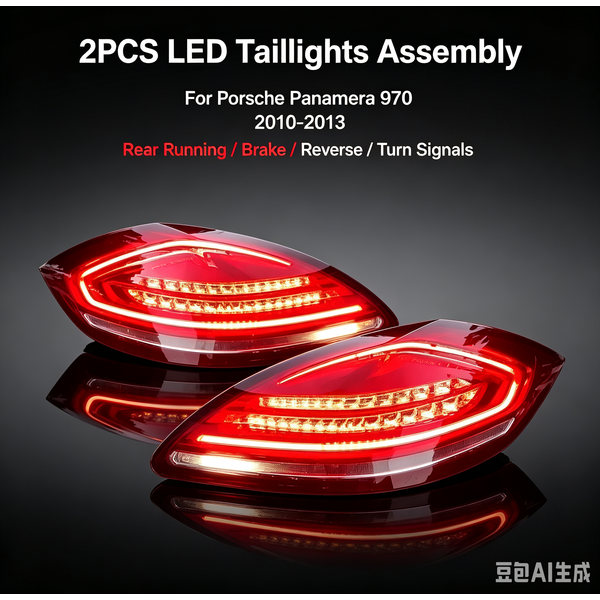 2 Stück Auto-LED-Rückleuchten-Set für Porsche Panamera 970 Rücklicht 2010 2011 2012 2013 Rückfahr-, Brems- und Blinklichter