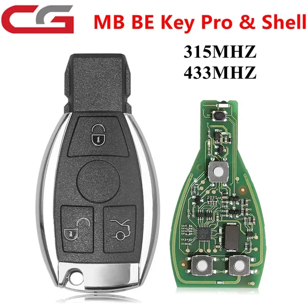 5 Stück CGDI CG MB BE KEY Pro 315MHZ/433MHZ mit 1 Gratis-Token für CGDI MB, Kompatibel mit Smart Key Gehäuse 3 Tasten für Benz