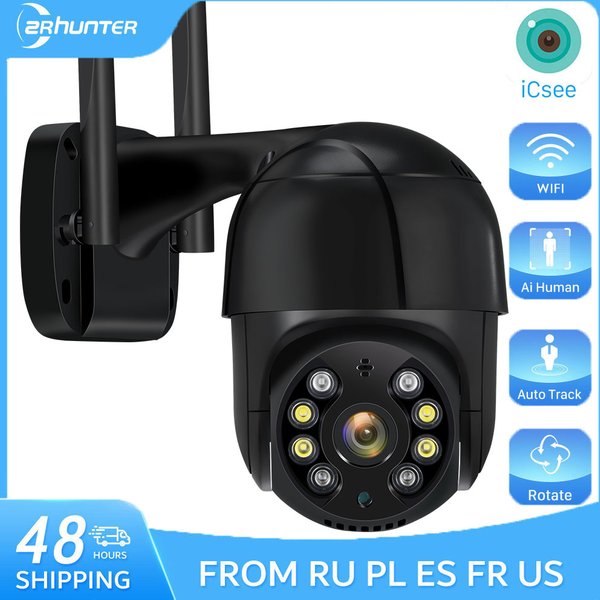 Caméra de surveillance extérieure PTZ IP WiFi HD 8MP/4K, dispositif de sécurité sans fil, avec vision nocturne 2MP/5MP/3MP/ICN2, CCTV P2P