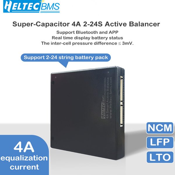 Heltecbms 4A Smart Active Balancer mit APP für 3S 4S 5S 6S 8S 13S 14S 16S 20S 22S 24S LiFePO4/LiPo/LTO Batterieausgleich