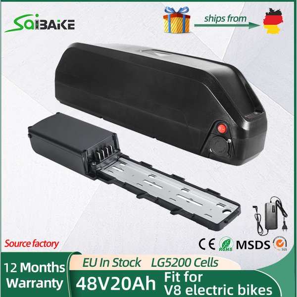 Batterie 48V 20Ah 4 broches, cellules 21700, batterie de vélo électrique 5 broches compatible avec moteur 1500W 1000W 750W 500W 250W, chargeur 3A, pack de batteries lithium.