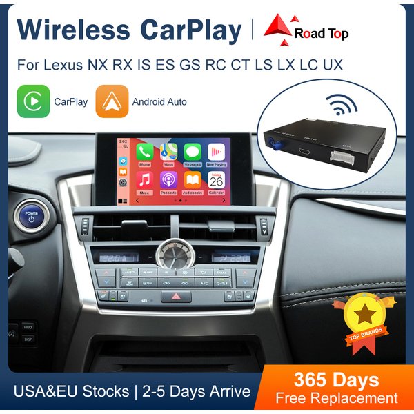 Bezprzewodowy CarPlay Android Auto dla Lexus NX RX IS ES GS RC CT LS LX LC x x x GX 2014-2019, z funkcją luster Link Car Play