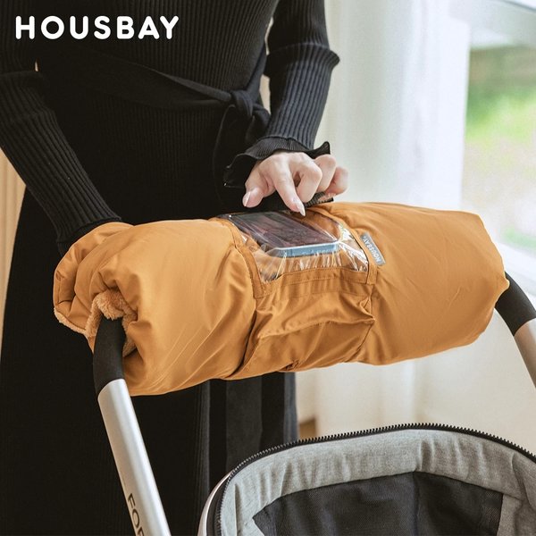 Baby Kinderwagen Handschuhe Wasserdichte Warme Winter Frostschutz Fäustlinge Mit Gewebe Telefon Tasche Transparent Kann Touchscreen Werden