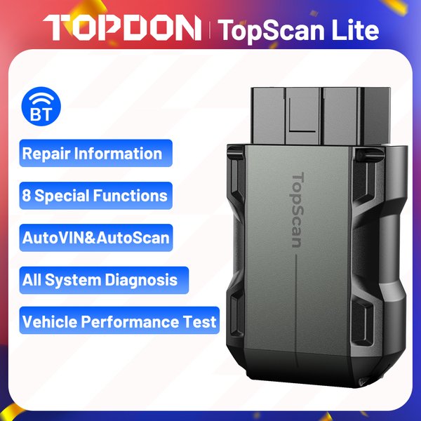 TOPDON TopScan Lite Scanner Intelligentes Diagnosetool DTC-Reparaturhandbuch Bluetooth OBD2-Codeleser Vollsystem-Aktivtest