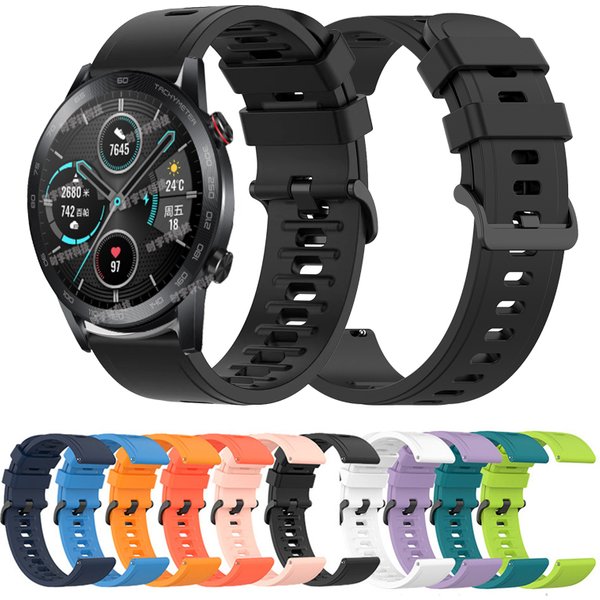 20/22mm Bracelet de remplacement pour Honor Magic 2 42mm 46mm Smartwatch Correa Bracelet en Silicone pour Honor montre GS Pro/GS 3 hommes Bracelet