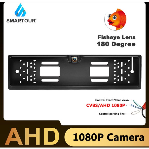 Smartour AHD 1080P caméra de recul de voiture pour cadre de plaque d'immatriculation de voiture européenne ue Auto voiture caméra de recul de recul caméra de stationnement