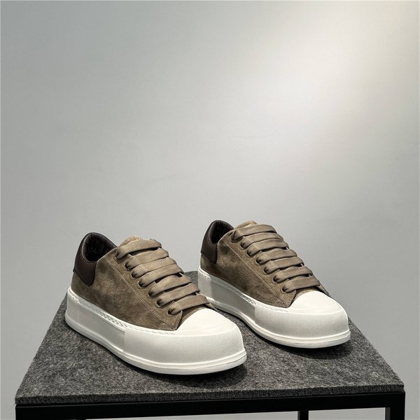 Chaussures en cuir à lacets, basses, tendance, à semelle épaisse, polyvalentes, pour le sport et les loisirs
