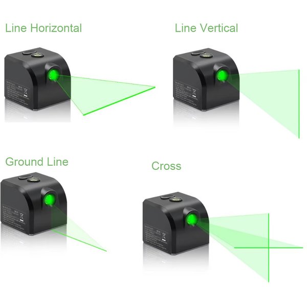 Portable Mini Green Light Cross Horizontal Vertical Line Laser Level With Magnetic USB Charging