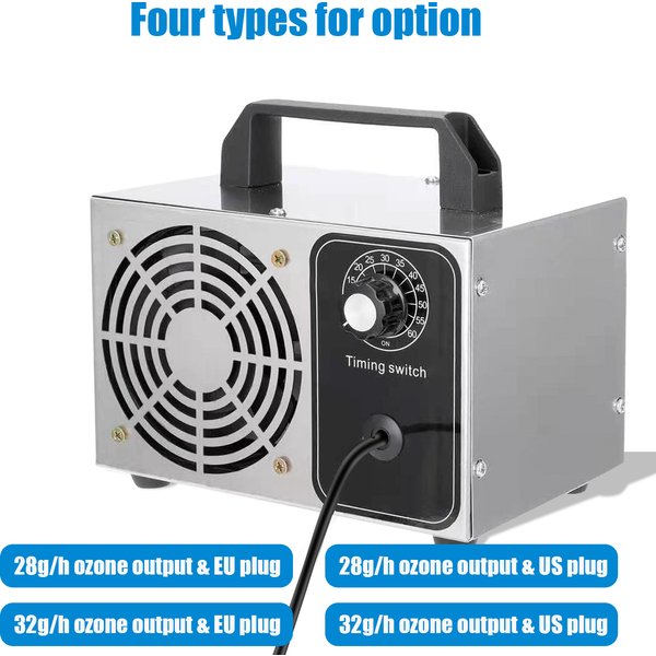 32 g/h Ozongenerator, Ozonmaschine, O3-Luftreiniger, Luftdesodorierer für Zuhause, Küche, Büro, Auto, 28 g/h, 110 V, 220 V