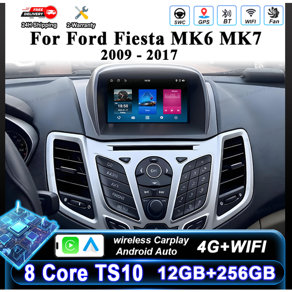 Car DVD Android 16 For Ford Fiesta MK6 Mk7 2009 2010 2012 2014 2015 2016 2017 Auto GPS Navigation Carplay Bluetooth Touch Screen