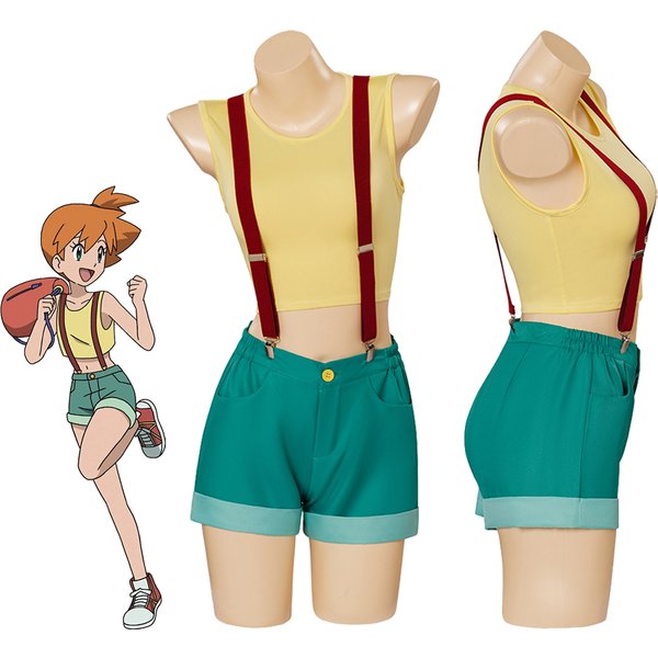 Anime Misty Cosplay Kostüm Outfits Frauen Misty Sexy Crop Top Sling Shorts Anzug Halloween Karneval Streetwear Comic Con Uniform