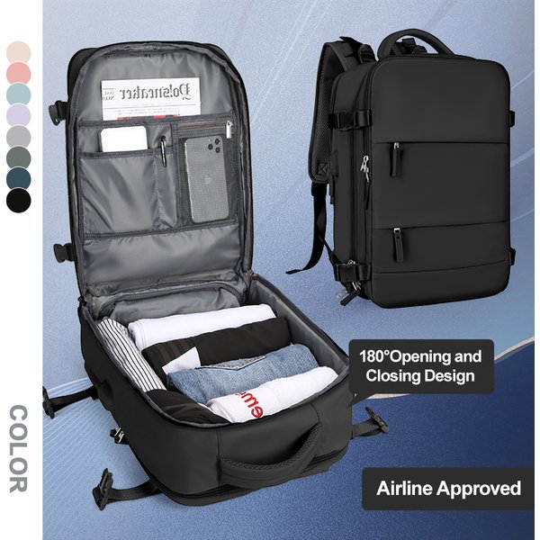 Grand sac à dos de voyage pour hommes, sac à dos étanche pour ordinateur portable approuvé par le vol de la compagnie aérienne, sac à dos de transport antivol, sac à dos de randonnée