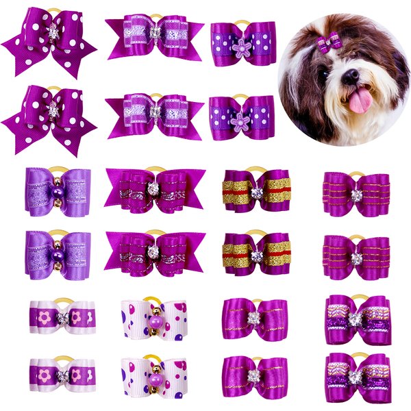 10 teile/los Handgemachte Kleine Haar Bögen Für Hund Gummiband Katze Haar Bowknot Boutique Valentinstag Hund Pflege haustier Zubehör