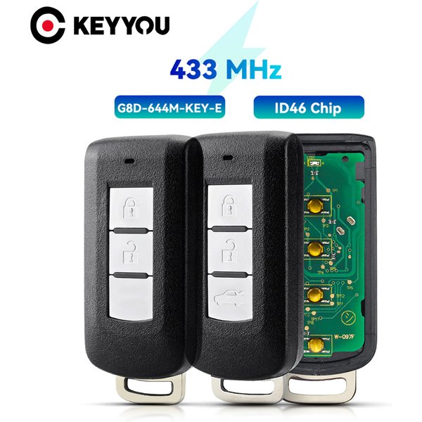 KEYYOU 2/3BTN Smart Remote Car key 433MHz ID46 Chip For Mitsubishi Lancer Outlander ASX Eclipse Cross G8D-644M-KEY-E /M013
