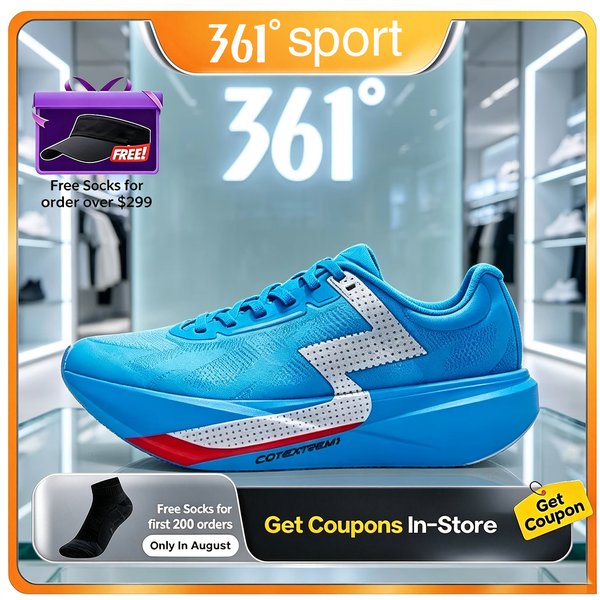 Chaussures de sport pour hommes 361 MEGA3 Pro, chaussures de course sur route et d'entraînement, respirantes, avec absorption des chocs et sans semelle plate