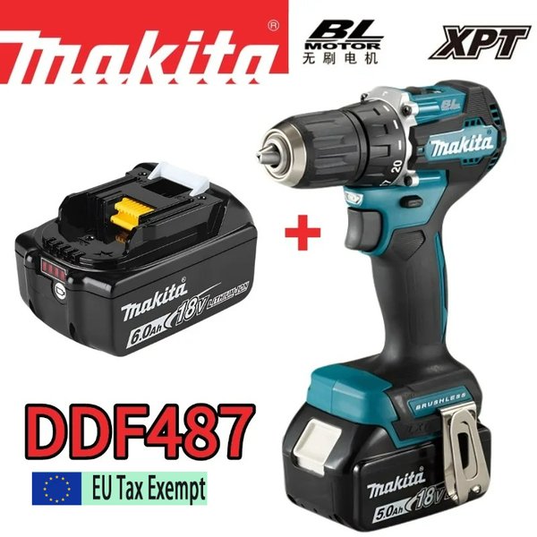 100% Original Makita DDF487 18V Schraubendreher Bürstenloser Bohrer Schlagbohrer Elektrowerkzeug Makita 18V Akku