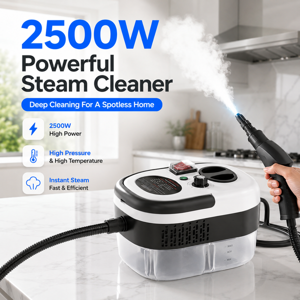 2500W Handheld Steam Cleaner High Pressure and Temperature Air Conditioner Kitchen Hood Car Steam Clean Machine Glass Window Floor and More Disinfection Cleaning