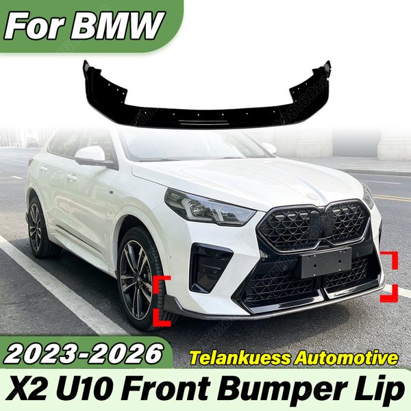 Pour BMW X2 U10 2023 2024 2025 2026 Kit de modification de carrosserie : Lame de pare-chocs avant style M et Spoiler avant sport racing