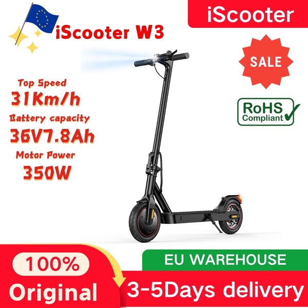 Iscooter W3 Elektroroller für Erwachsene 36V7.8Ah Batterie 24-34Km Reichweite 31Km/h Höchstgeschwindigkeit 8,5 Zoll Reifen Klappbar