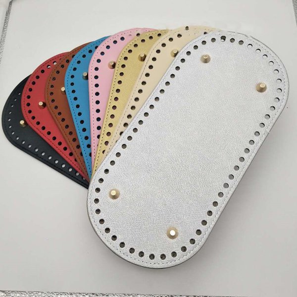 Sac Astronomique en Cuir PU de 22x10cm de Long, Base Faite à la Main avec Trous, Accessoires de Bricolage au Crochet