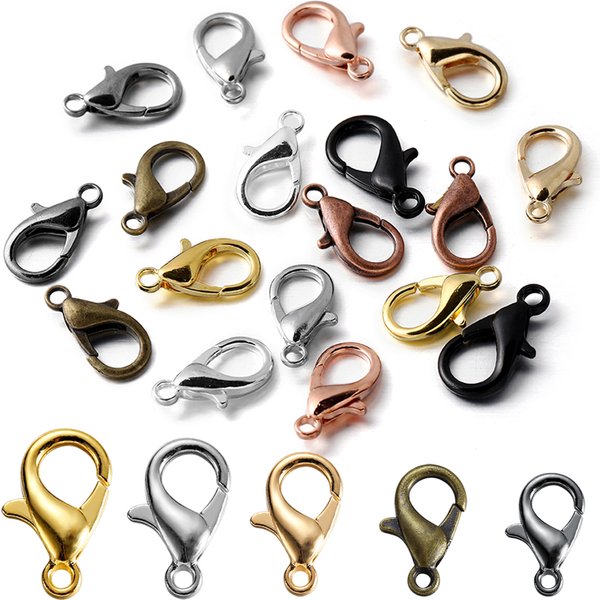 Fermoirs à homard en métal pour Bracelets, colliers, crochets, accessoires de fermeture de chaîne pour bricolage, résultats de fabrication de bijoux, 100 pièces/lot