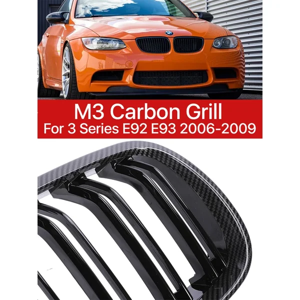 M3 vordere Stoßstange Niere im Kühlergrill m Farbe Kohle faser Design unteres Grill gitter für BMW 3er E92 E93 2006 2007 2008 2009