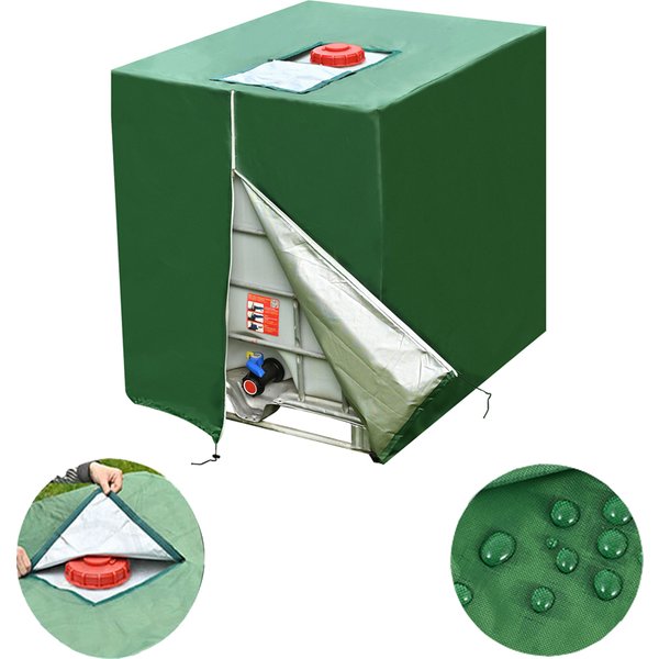 1000 Liters IBC Container Aluminum Foil Waterproof and Dustproof Cover Rainwater Tank Oxford Cloth UV Protection Cover
