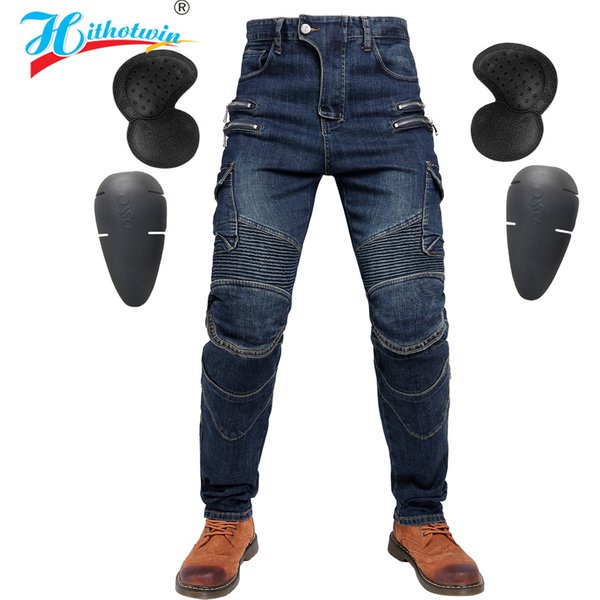 Men Motorcycle Riding Jeans Protective Pants Summer Riding Gear F-EV-07 Safety Trousers
