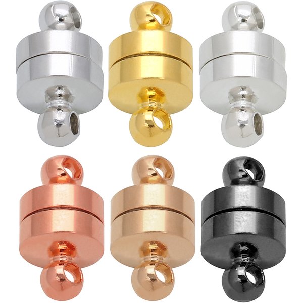 10 pcs/Lot Round Magnetic Clasp Cylinder End Buckle Magnet Claps for Chain Rope Connector DIY Jewelry Bracelet Necklace