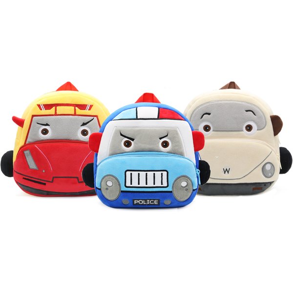 Stereo cartoon car backpack boy girl 2-4 years old kindergarten school bag kids backpack plush backpack