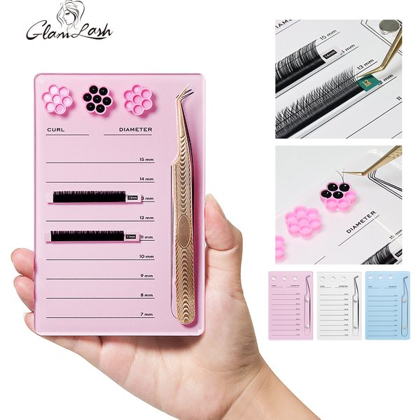 GLAMLASH 1 Stück Wimpernhalter Wimpernverlängerung Kleber Palette Acrylplatte für falsche Wimpern Pad Lash Makeup Tools