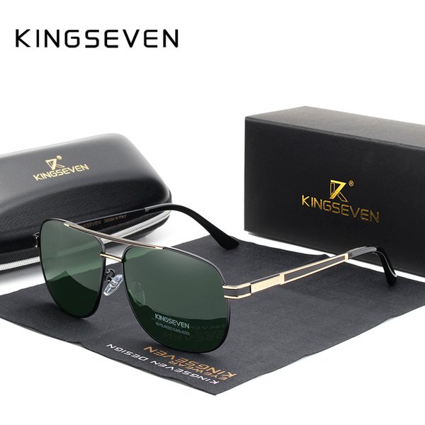 KINGSEVEN hommes femmes lunettes De soleil polarisées carré rouge miroir lentille 100% Protection UV Oculos De Sol Masculino N738
