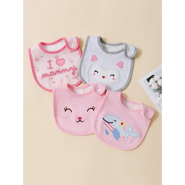 Three layer children's and baby bibs, U-shaped bibs, newborn saliva wipes, food saliva wipes, three piece set