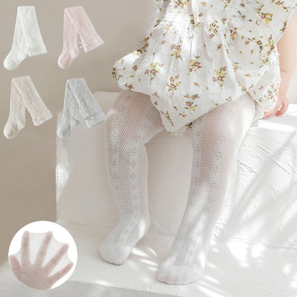 Collants tricotés en coton et maille fine pour bébé fille, bas anti-moustiques, vêtements d'extérieur, leggings, collection printemps et été