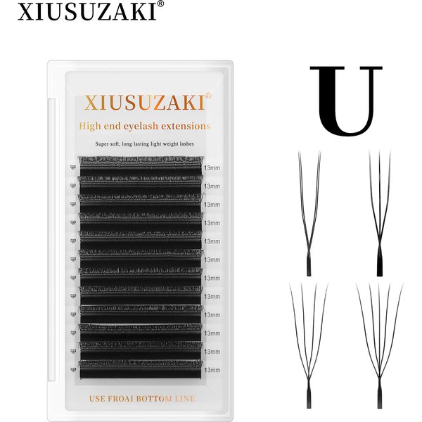 XIUSUZAKI U-Shaped YY 3D 4D 5D Eyelash Extensions New Style U Lashes Extension Mink Premade Volume Fans Individual False Lashes