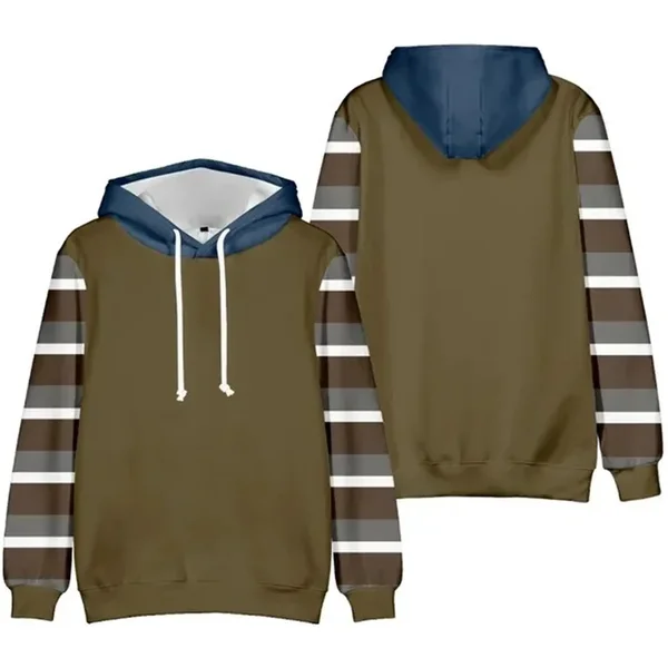Creepypasta Ticci Toby Cosplay Hoodie mit gestreiften Ärmeln, 3D-Druck, Pullover, Unisex, Halloween-Party-Kostüm, Streetwear, Sportbekleidung