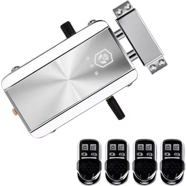 433-MHz-Fernbedienungs-Türschloss, intelligentes Schloss, elektronisches, schlüsselloses Türschloss mit 4 Fernbedienungen