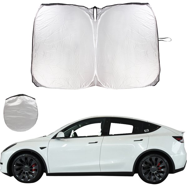 For Tesla Model 3 Y Foldable Car Windshield Sun Shade Covers Sun Visors Sunshade Auto Front Window Sunscreen Parasol