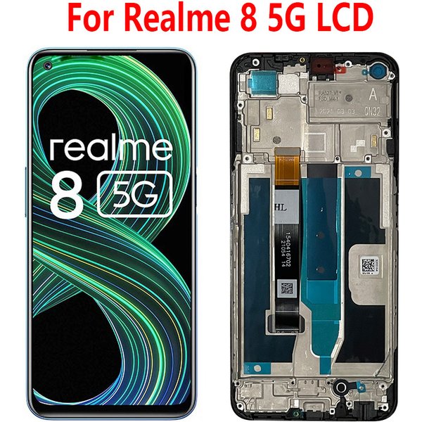6,5 ''IPS Für Realme 8 5G LCD Display Touchscreen Digitizer Montage Für Realme 8 5G LCD mit Rahmen RMX3241