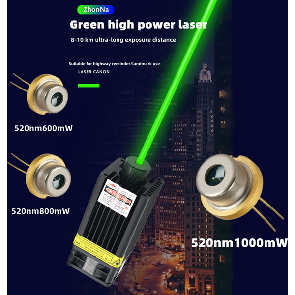 Dissipateur de chaleur en aluminium pour pièces CNC, Diode laser verte, Vente directe d'usine, Module GT TO9, DIY, 520nm, 1000mw