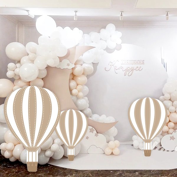 Découpe en carton de ballon à Air chaud pour des décorations marron/rose/bleu/vert KT conseil Boho anniversaire bébé douche fête toile de fond