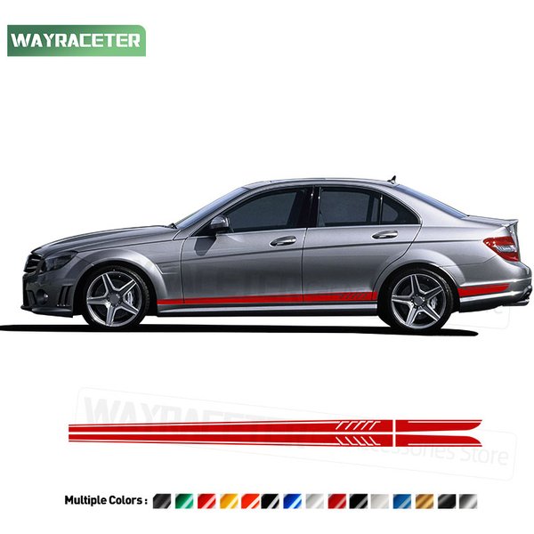 2 Teile/satz Edition 507 Carbon Faser Vinyl Aufkleber Tür Seite Streifen Aufkleber Für Mercedes Benz W204 C63 AMG C204 Coupe S204 C250