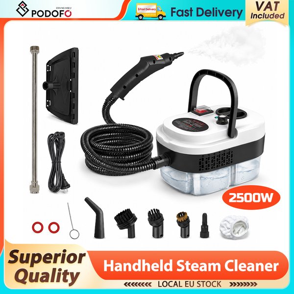 Nettoyeurs à vapeur Podofo, machine de nettoyage à vapeur pressurisée à haute température, 2500W, 6 vitesses réglables, pour cuisine et maison, nettoyeur vapeur portatif