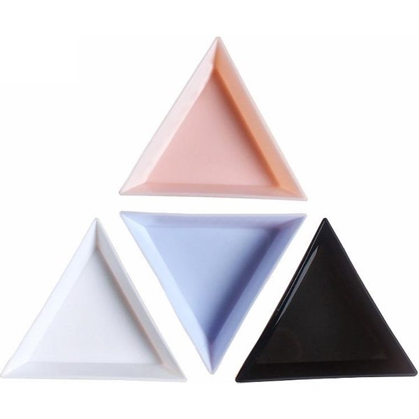 Plateau triangulaire en plastique pour bijoux, plateau de tri de pierres précieuses, petites pièces, accessoires de rangement, plateau pour outils de beauté des ongles, 5/10 pièces/lot