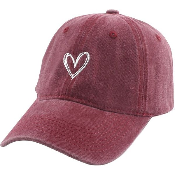 Fashion Outdoor Sport Baseball Caps For Men Women Love Heart Embroidery Snapback Cap Washed Cotton Dad Hat
