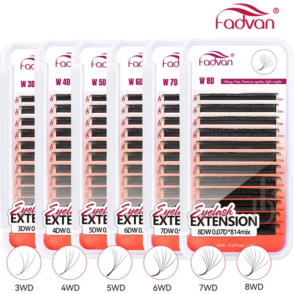 FADVAN W Shaped Lashes 2D 3D 4D 5D 6D 7D 8D Premade Volume Fans Faux Mink Eyelashes Brazilian Volume Natural Soft YY Lashes