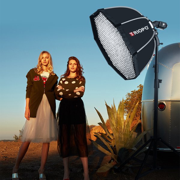 Triopo KS Serie 55cm 65cm 90cm 120cm Speedlite Tragbarer Oktagon-Regenschirm-Softbox + Wabengitter für Outdoor-Blitz-Softbox