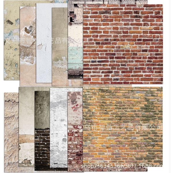 Mur de scrapbooking vintage simple face Bergame, scrapbooking, motif assressenti, découpage, carton, artisanat de journalisation décoratif, 24 pièces